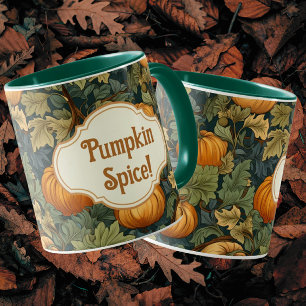 William Morris Autumn Pumpkin Spice Personalised  Mug