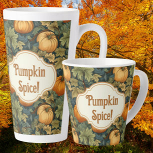 William Morris Autumn Pumpkin Spice Personalized  Latte Mug
