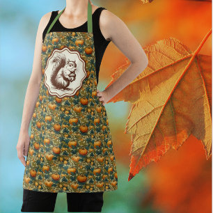 William Morris Autumn Pumpkin with Squirrel Retro  Apron