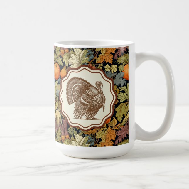 William Morris Autumn Pumpkins Tom Turkey Coffee Mug (Right)