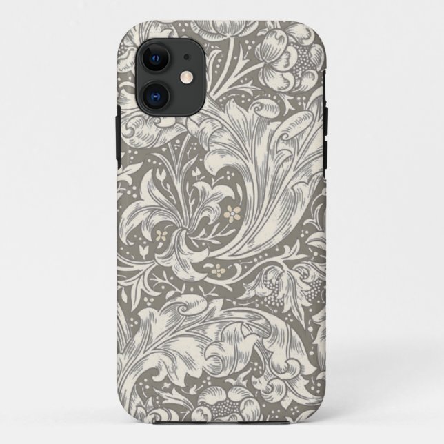 William Morris Bachelor's Button antique damask Case-Mate iPhone Case (Back)