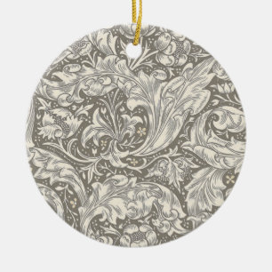 William Morris Bachelor's Button antique damask Ceramic Tree Decoration