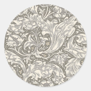 William Morris Bachelor's Button antique damask Classic Round Sticker