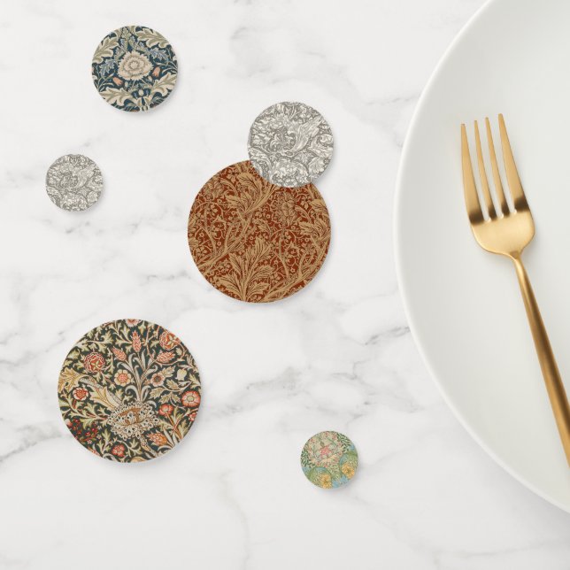 William Morris Bachelor's Button antique damask Confetti (Group)