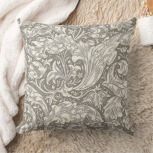 William Morris Bachelor's Button antique damask Cushion