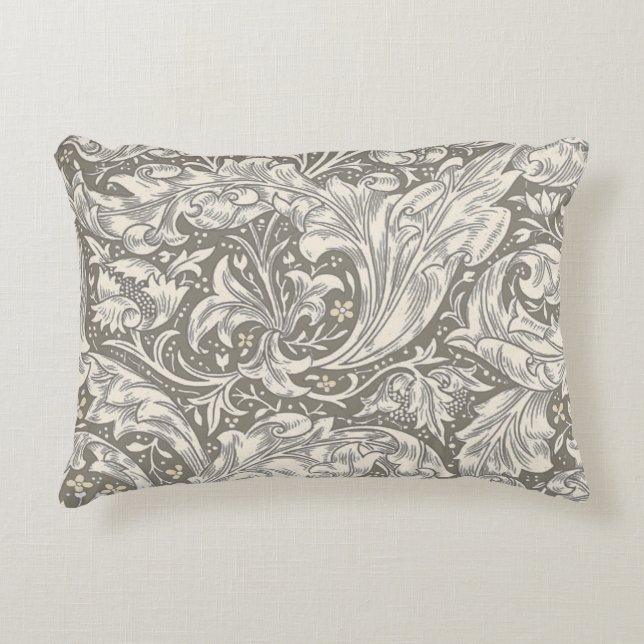 William Morris Bachelor's Button antique damask Decorative Cushion (Front)