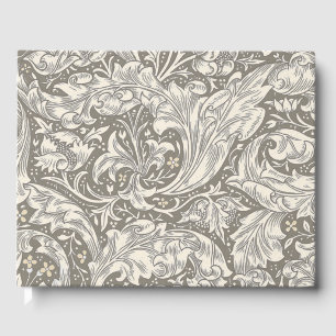 William Morris Bachelor's Button antique damask Guest Book