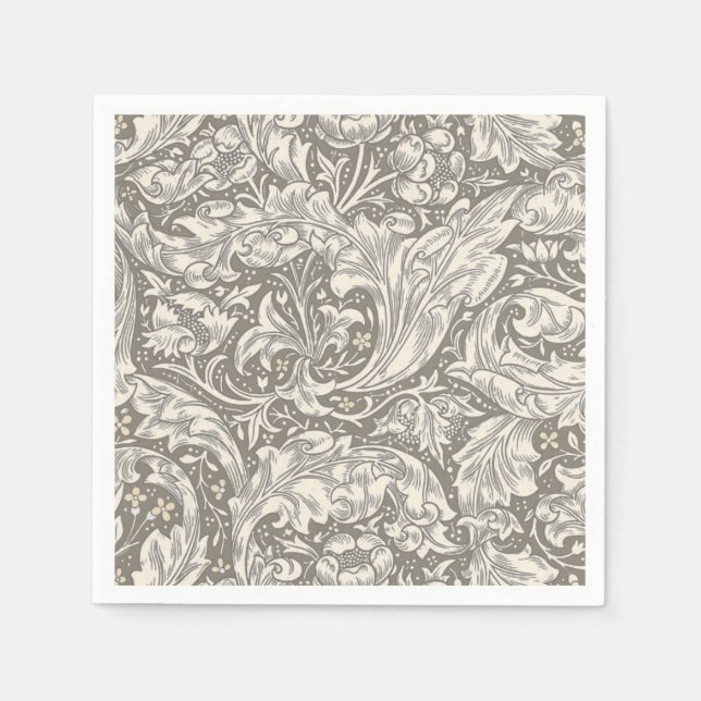 William Morris Bachelor's Button antique damask Napkin (Front)