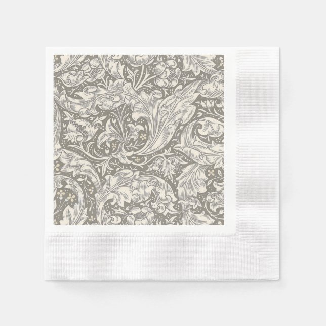 William Morris Bachelor's Button antique damask Napkin (Front)
