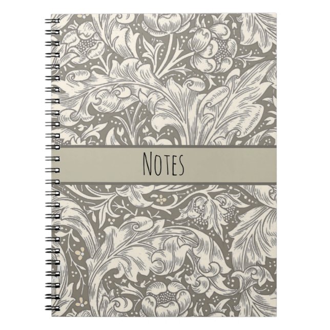 William Morris Bachelor's Button antique damask Notebook (Front)