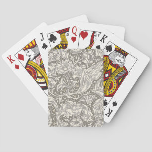 William Morris Bachelor's Button antique damask Playing Cards