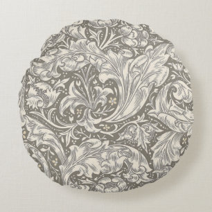 William Morris Bachelor's Button antique damask Round Cushion