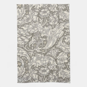 William Morris Bachelor's Button antique damask Tea Towel