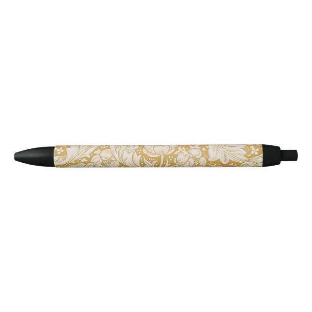 William Morris Bachelor's Button Flower Classic Black Ink Pen (Front)
