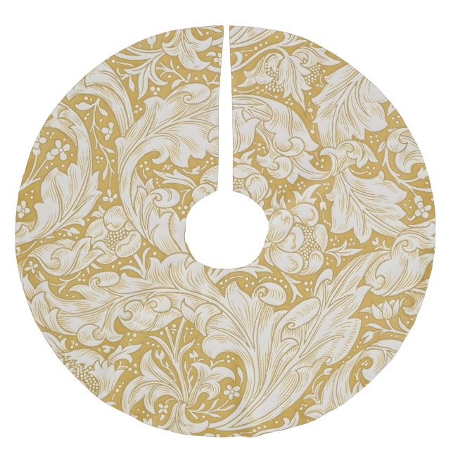 William Morris Bachelor's Button Flower Classic Brushed Polyester Tree Skirt (Front)