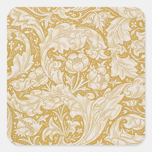 William Morris Bachelor's Button Flower Classic Square Sticker (Front)