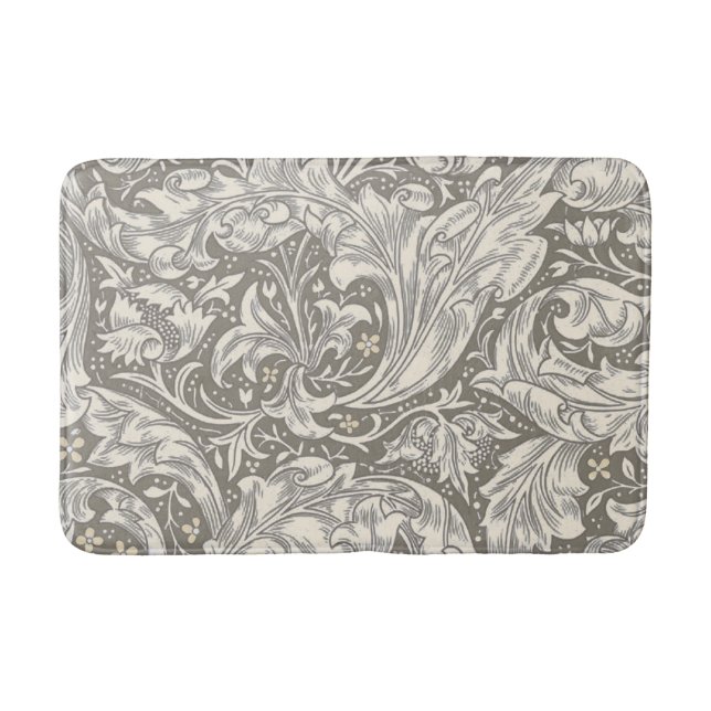 William Morris Bachelor's Button Flower Floral Bot Bath Mat (Front)