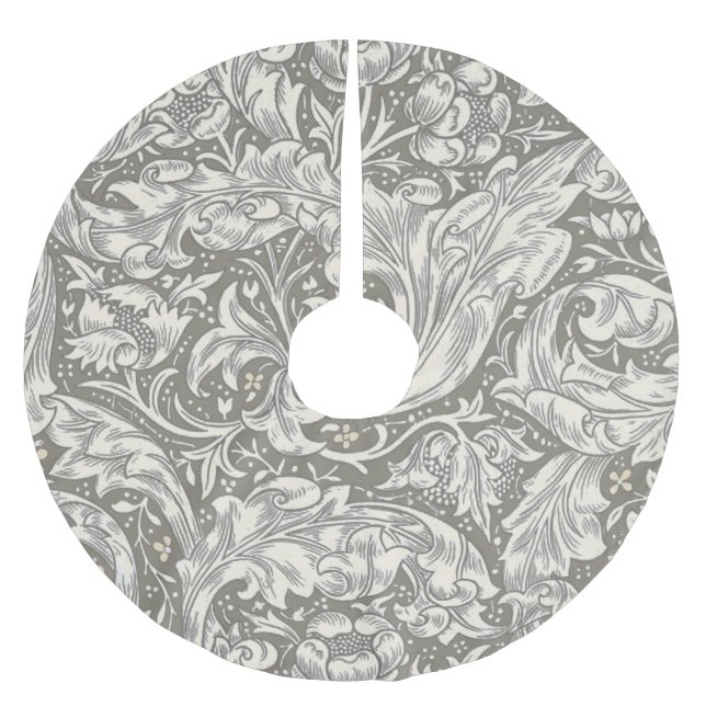 William Morris Bachelor's Button Flower Floral Bot Brushed Polyester Tree Skirt (Front)