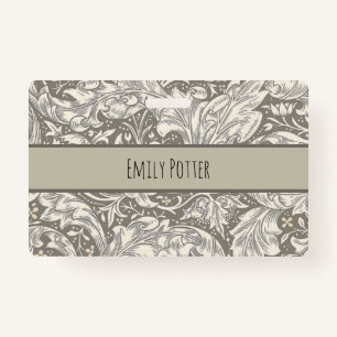 William Morris Bachelor's Button Flower Floral Bot ID Badge