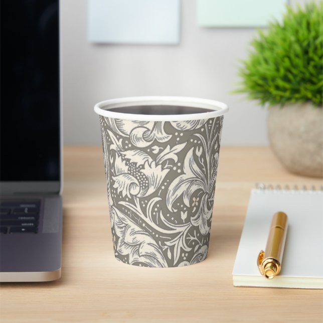 William Morris Bachelor's Button Flower Floral Bot Paper Cups (Insitu)