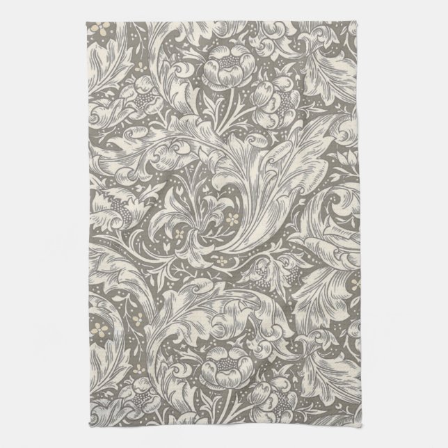 William Morris Bachelor's Button Flower Floral Bot Tea Towel (Vertical)