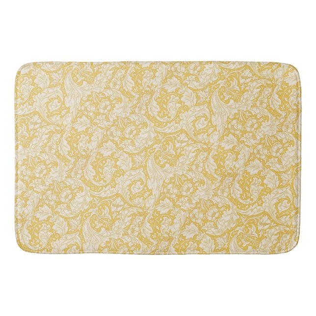 William Morris  Bachelors Button Golden Background Bath Mat (Front)
