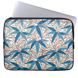 William Morris Bamboo Print, Denim Blue & White Laptop Sleeve
