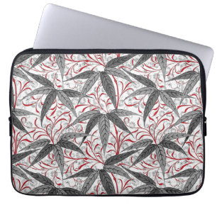 William Morris Bamboo Print, Grey and White Laptop Sleeve