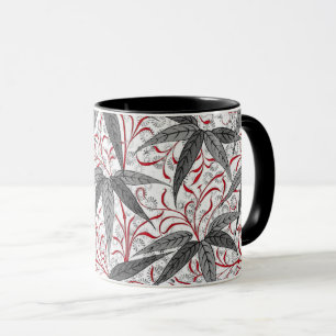 William Morris Bamboo Print, Grey and White Mug