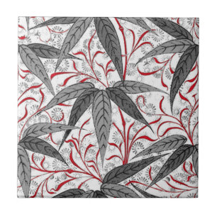 William Morris Bamboo Print, Grey and White Tile