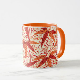 William Morris Bamboo Print, Mandarin Orange Mug