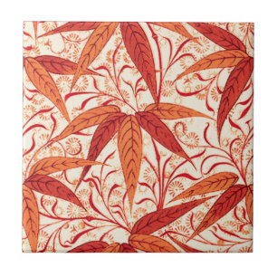 William Morris Bamboo Print, Mandarin Orange Tile