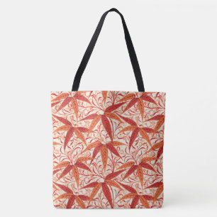 William Morris Bamboo Print, Mandarin Orange Tote Bag