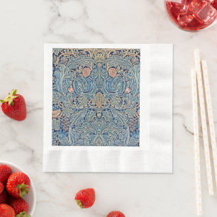 William Morris Beautiful Floral Pattern Blue Pink Napkin