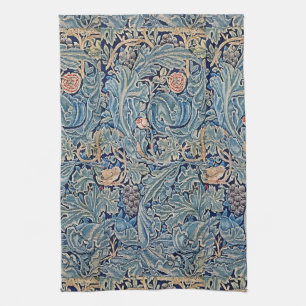 William Morris Beautiful Floral Pattern Blue Pink  Tea Towel