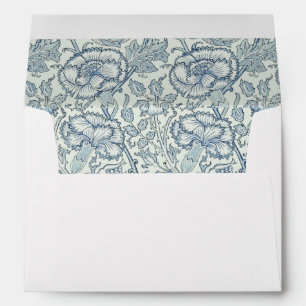 William Morris Beautiful floral pattern, blue,rose Envelope