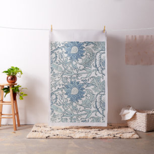 William Morris Beautiful floral pattern, blue,rose Fabric