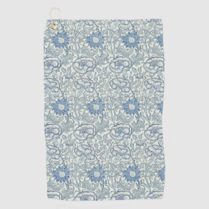 William Morris Beautiful floral pattern, blue,rose Golf Towel