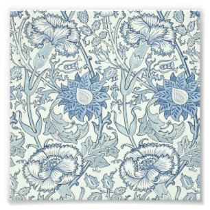 William Morris Beautiful floral pattern, blue,rose Photo Print
