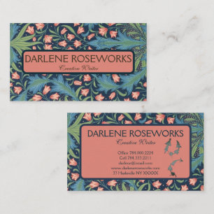 William Morris Beautiful Floral Pink  Lily Business Card