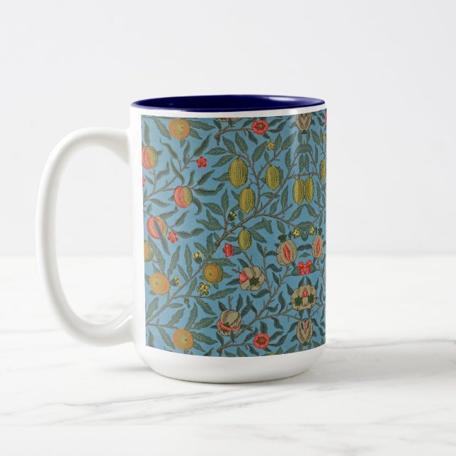 William Morris Beautiful Foliage Colourful Fruits Two-Tone Coffee Mug (Left)
