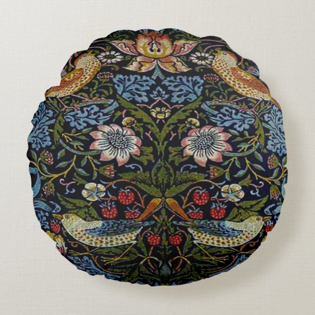 William Morris beautiful pattern, art nouveau, vin Round Cushion (Front)