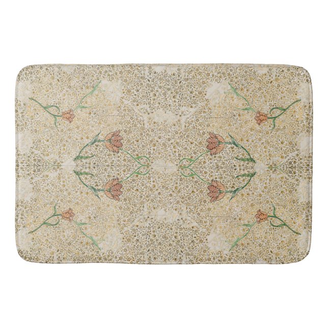 William * Morris Beige Vintage Tulip Bath Mat (Front)