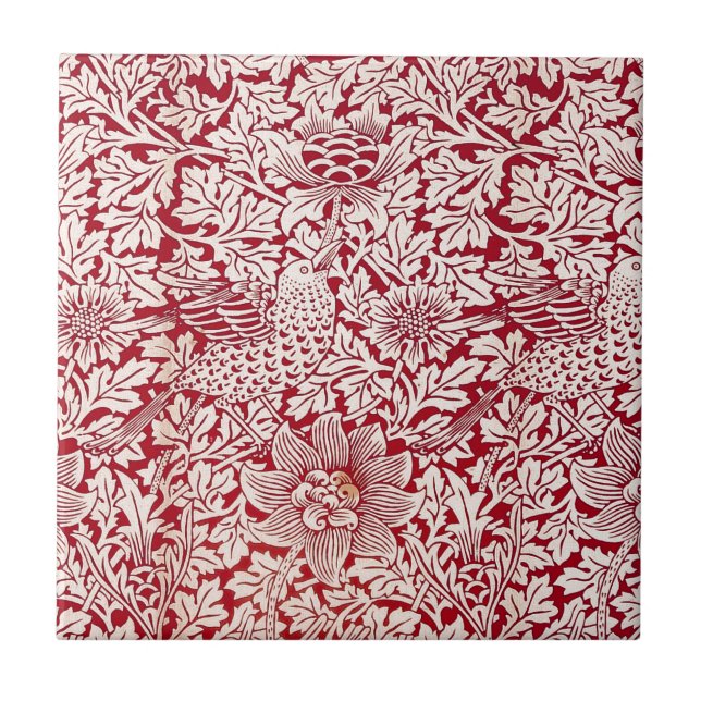 William Morris Bird and Anemone Tile (Front)