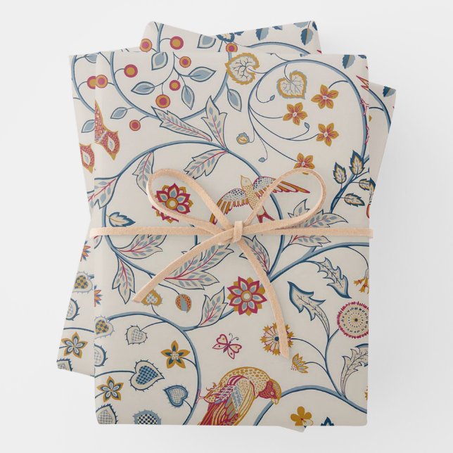 William Morris, Bird and Floral Pattern Wrapping Paper Sheet (In situ)