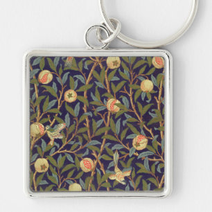 William Morris Bird And Pomegranate Vintage Art Key Ring