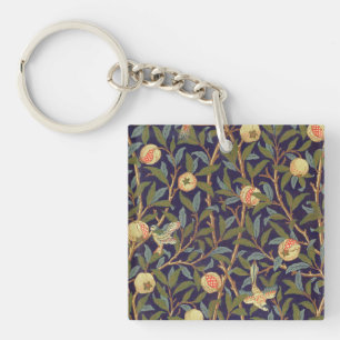 William Morris Bird And Pomegranate Vintage Art Key Ring