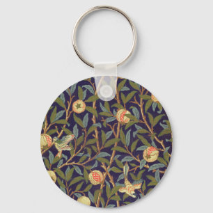 William Morris Bird And Pomegranate Vintage Art Key Ring