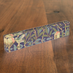William Morris Bird And Pomegranate Vintage Art Nameplate