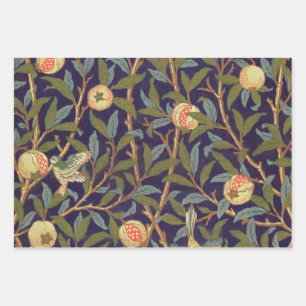 William Morris Bird And Pomegranate Vintage Floral Wrapping Paper Sheet
